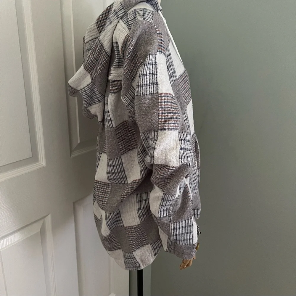 Obey Plaid Patchwork Oversized Relaxed Fit Soft Hoodie Size M - Picture 7 of 14